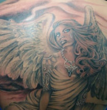 crying angel tattoo by Dutchink