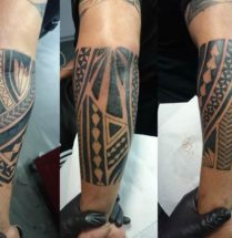 Maori tattoo op de onderarm