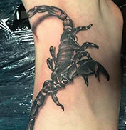 black grey schorpioen tattoo