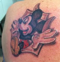 3D-tattoo van Mickey Mouse