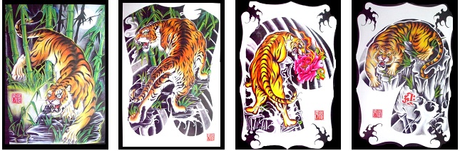 tijger tattoos met achtergrond