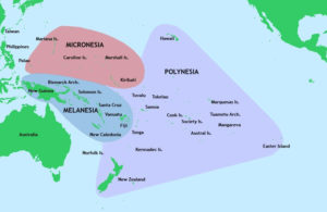 Pacific eilanden weergeven op een kaart