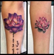 Lotusbloemen op onderarmen